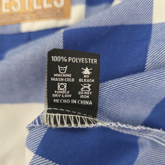 Dixxon Womens The Trestles Flannel Long Sleeve Shirt Blue White Plaid Size Small - Picture 10 of 11